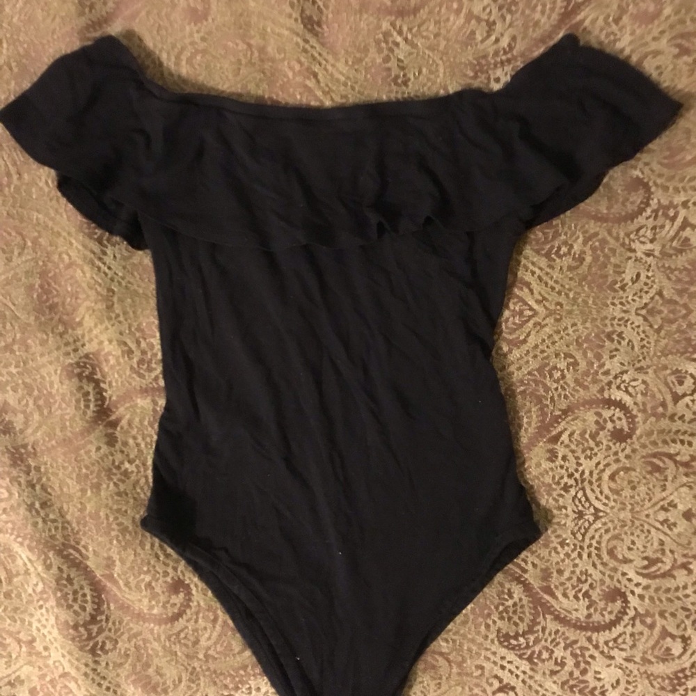 Black off the shoulder body suit!